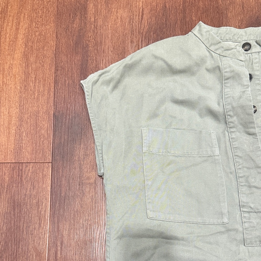 Everlane The Tencel Easy Workwear Dress MIDI Olive Green - Picture 6 of 16